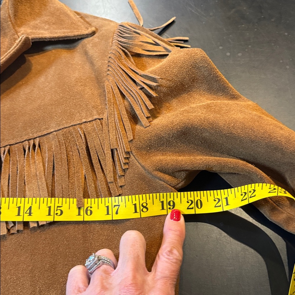 JOO KAY KIDS VINTAGE GENUINE SUEDE LEATHER FRINGE JACKET - Picture 7 of 9